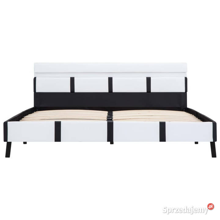 Rama łóżka z LED biała sztuczna skóra 140 x 200 Warszawa sprzedam