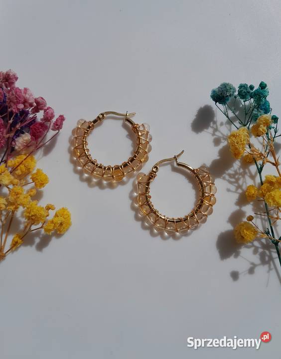 Pozłacane kolczyki z cytrynem Kozienice