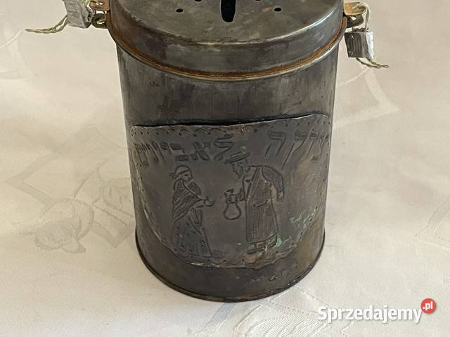 Stalowa żydowska skarbonka puszka cadyka Kraków sprzedam
