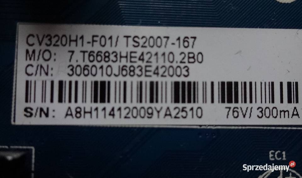 Płyta głównaZasilacz CV6683HE42 do TV Qlive zachodniopomorskie Szczecin