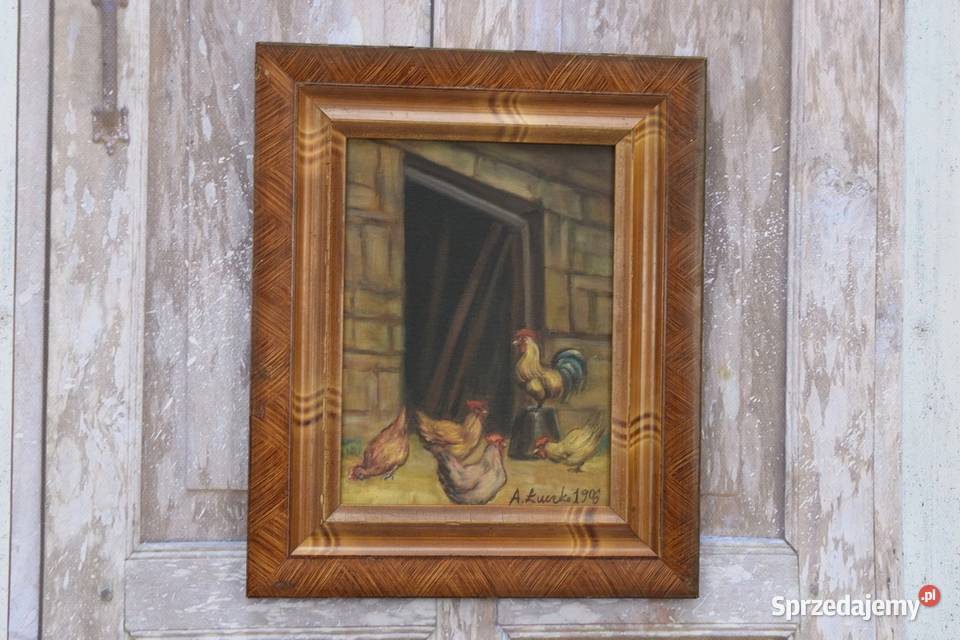 A Łuczko 1906 Kury Koguty Zagroda Wieś Farma Kraków