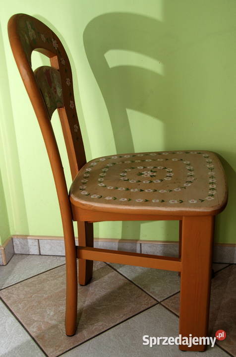 Stare ludowe KRZESŁO wyroby ludowe malarstwo Warszawa