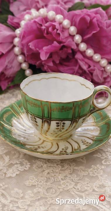 Zabytkowa filiżanka ze spodkiem w stylu Rococo Pabianice