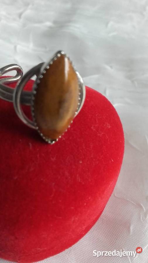 SREBRZONY PIERŚCIONEK Z TYGRYSIM OKIEM Pierścionki