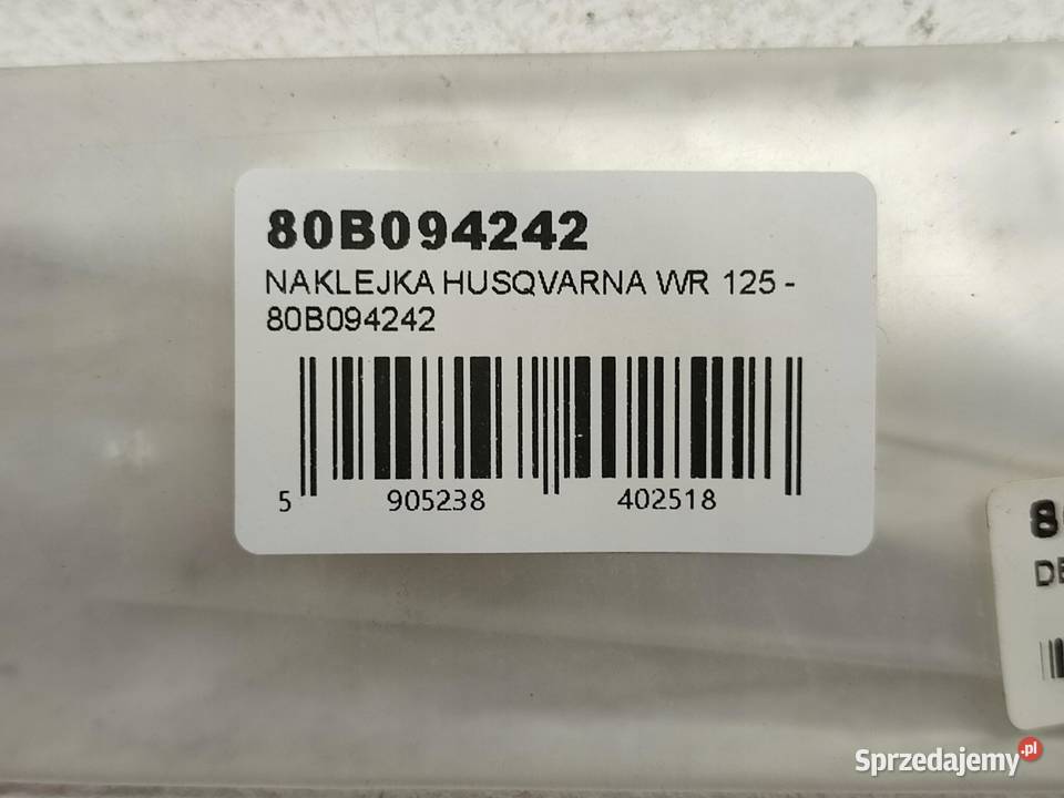 NAKLEJKA NA WAHACZ WR 125 HUSQVARNA WR 125 2000 lubelskie