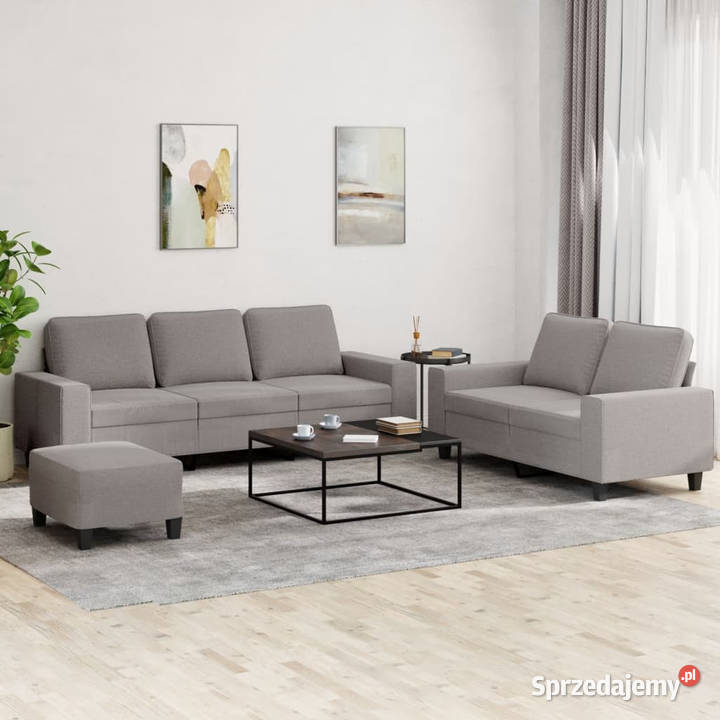 3cz komplet wypoczynkowy taupe obity tkaniną mazowieckie Warszawa