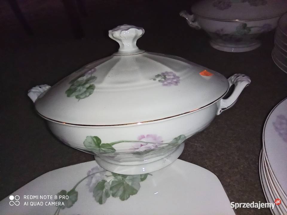 serwis obiadowy Z kwiatem hortensji Gdynia sprzedam
