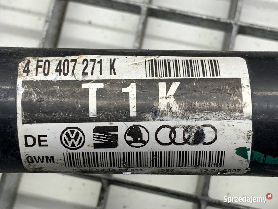 PÓŁOŚ LEWY PRZÓD AUDI A6 C6 4F0407271K 27 180 Półosie Motoryzacja