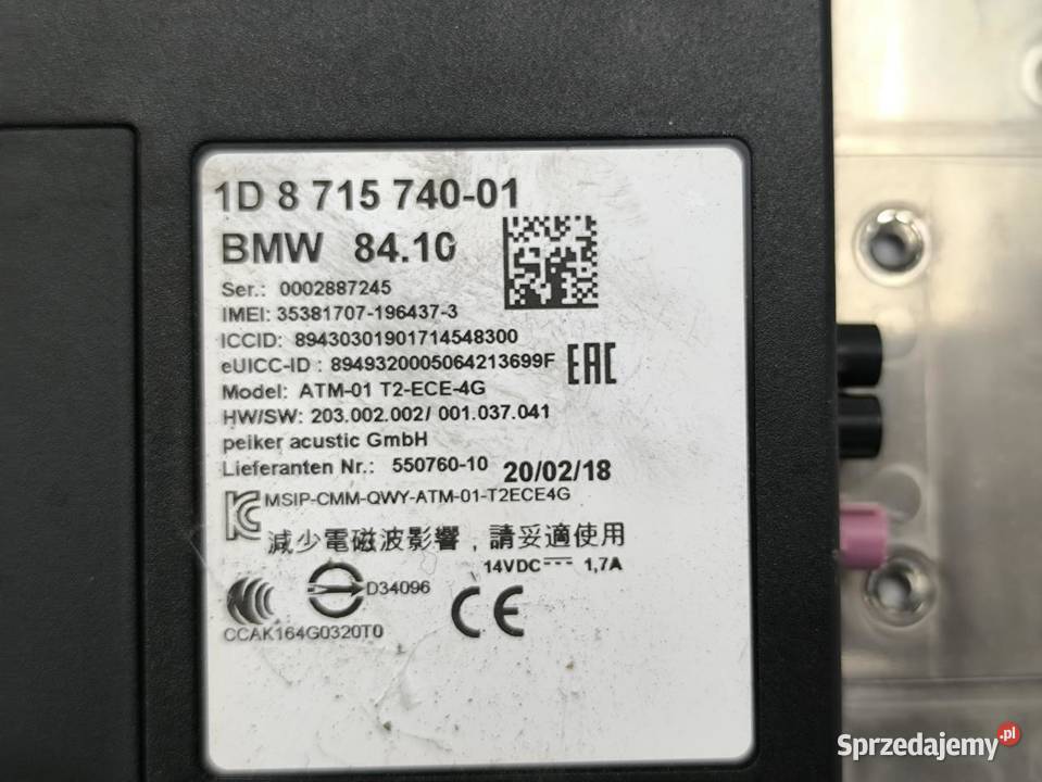 MODUŁ STEROWNIK TELEMATIK BMW F30 F31 LIFT wielkopolskie