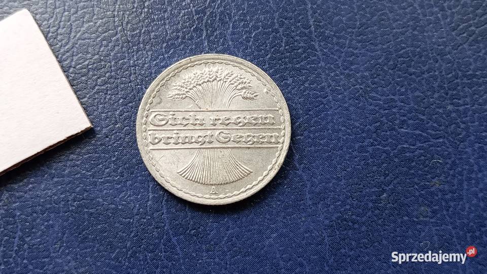 Stare monety 50 fenig 1920 A Niemcy Numizmatyka podkarpackie Lesko sprzedam