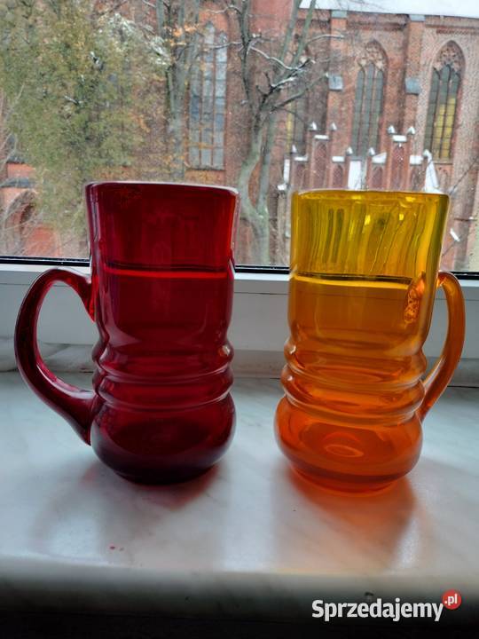 Dwa kufle szklane z prl Choszczno