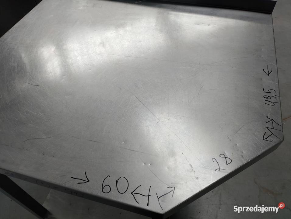 STÓŁ Z PÓŁKĄ JEZDNY  80X70X90 ŚCIĘTY NAROŻNIK Gastronomia sprzedam