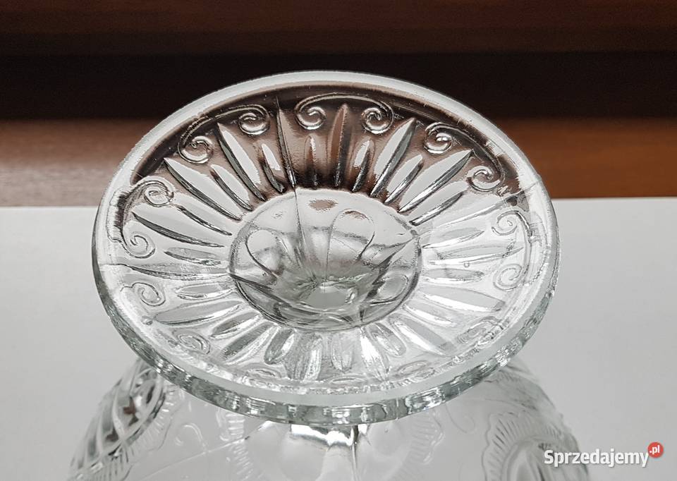 Owocarka Jabłuszka Zawijasy Ząbkowice szkło PRL Dąbrowa Górnicza