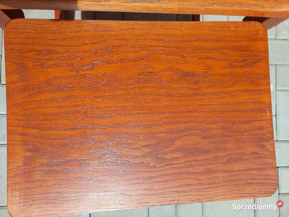 Stolik kawowy dębowy kwietnik Komplet stolików 3 Gawroniec sprzedam