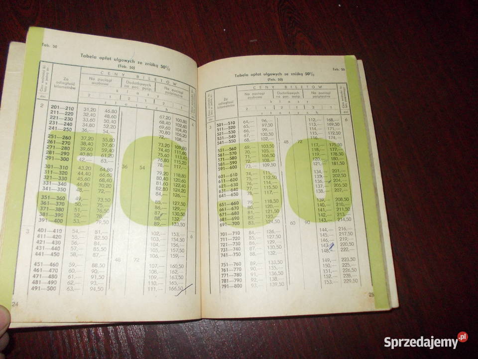 Załącznik do taryfy PKP z 1976 roku 1578 Stalowa Wola
