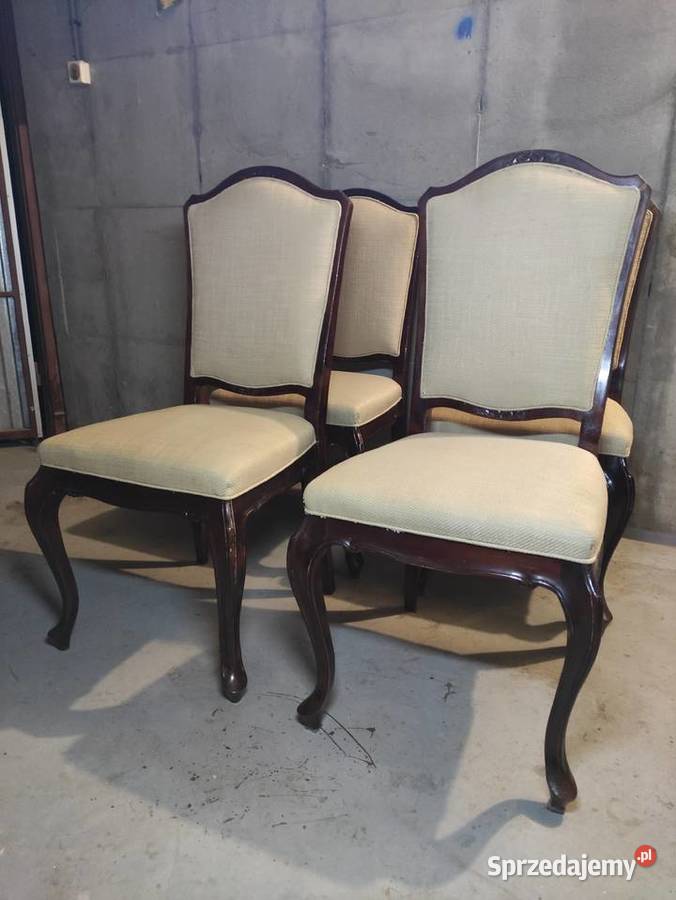 Krzesła ludwikowskie 4 szt + 1 fotel