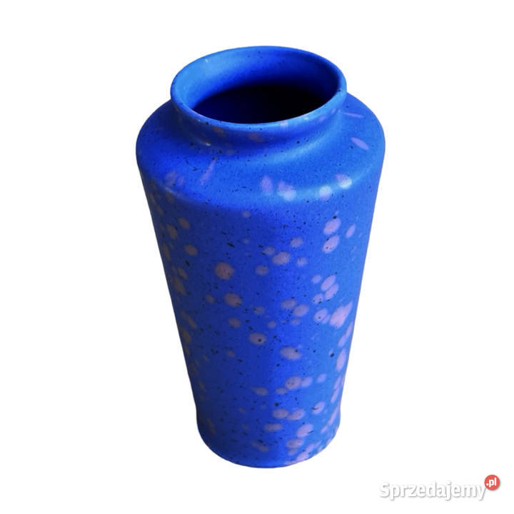 Niebieski ceramiczny wazon MF Design Niemcy lata Warszawa