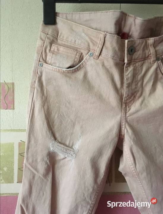 HM spodnie dżinsowe zEfektem postarzenia Dziury H&M Leszno
