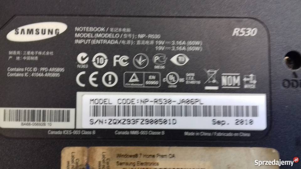 Laptop Samsung R530 obudowa klawiatura matryca Łódź