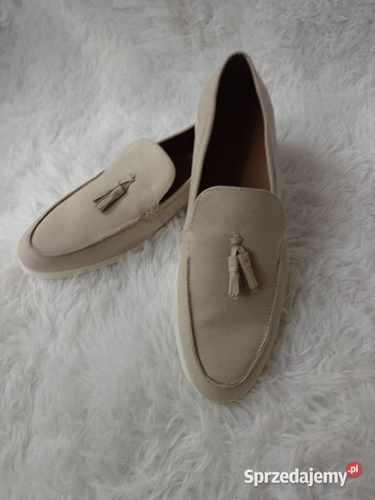 4511 SEQWL Szare mokasyny loafersy z Londynu inna Kraków sprzedam