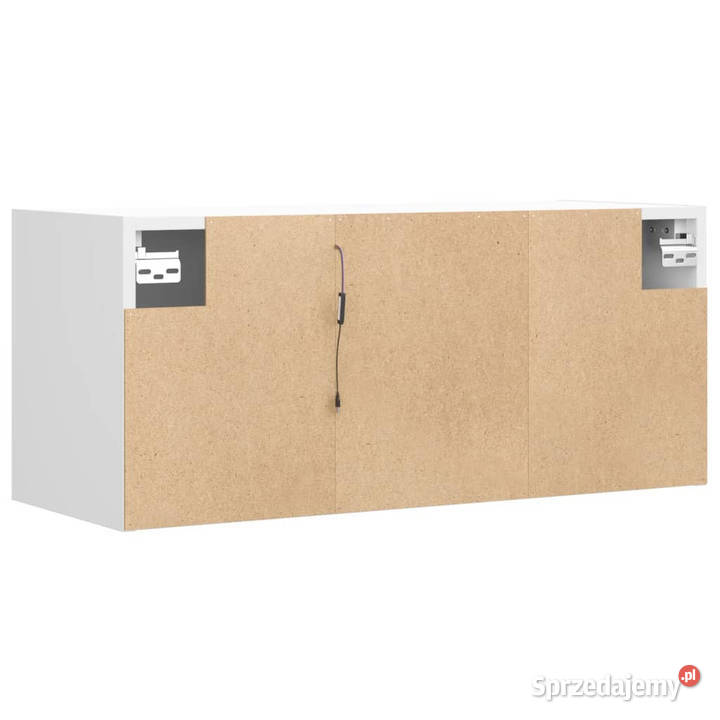 Ścienna szafka TV z LED biała 80x31x35 WM852257