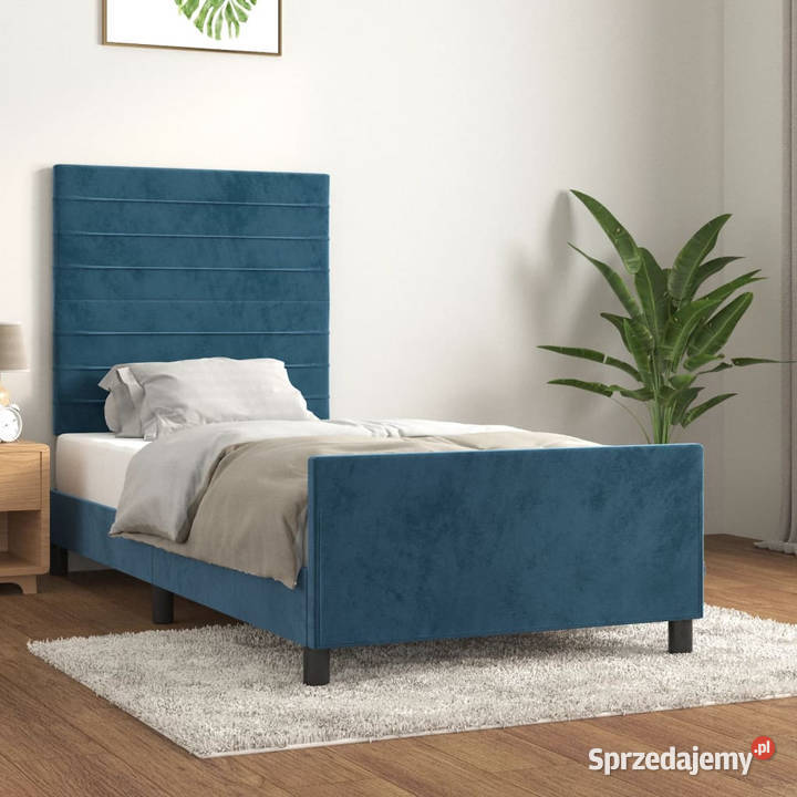 Rama łóżka bez materaca ciemnoniebieska 128cm