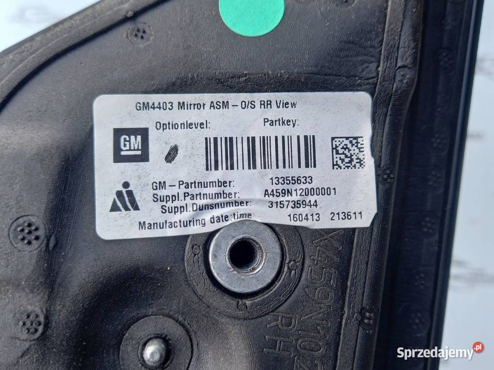 OPEL ADAM 13r lusterko prawe 13355633 ANGLIK świętokrzyskie