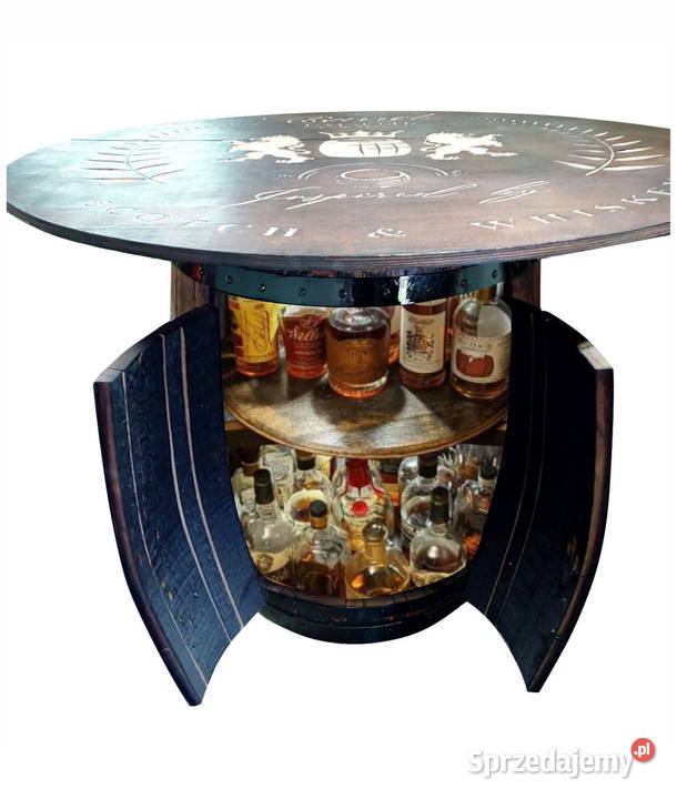 STÓŁ Z BARKIEM DĘBOWY GRAWEROWANY LAKIEROWANY 120cm Gdańsk