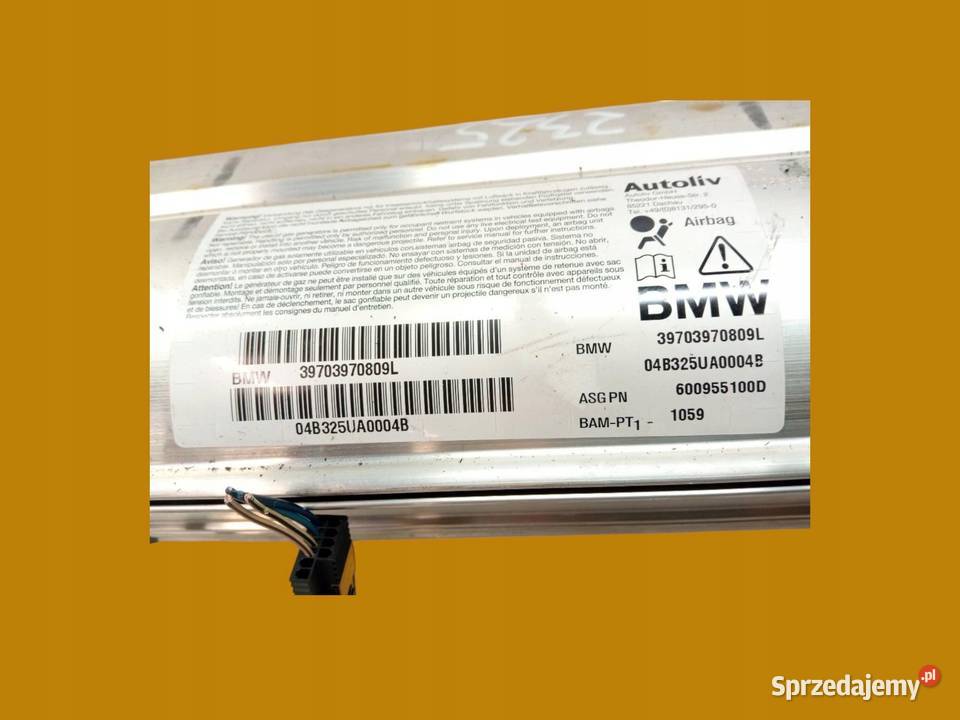 PODUSZKA POWIETRZNA AIRBAG PRAWA PASAŻERA DESKI osobowe