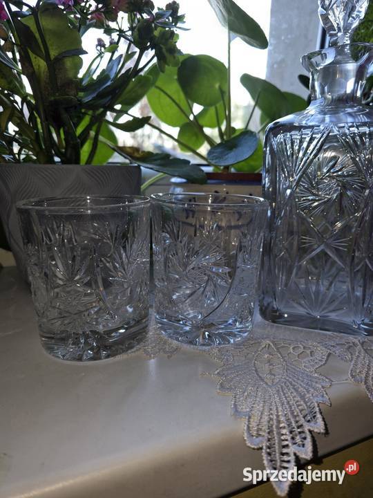 Kryształowa karafka plus 2 szklanki do whisky Sosnowiec sprzedam