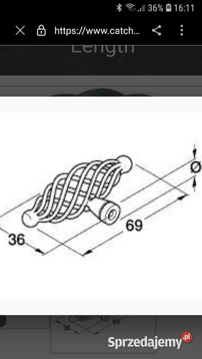 Stylowe metalowe uchwyty do mebli Anglia