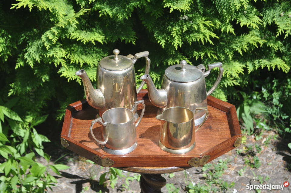 Mosiężny serwis do kawy i herbaty styl Art Deco mazowieckie Warszawa