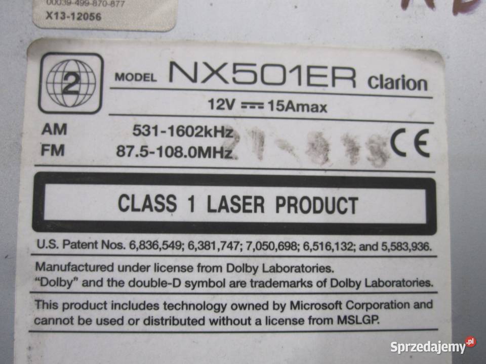 PEUGEOT 307 LIFT radio CLARION NX501ER Kielce