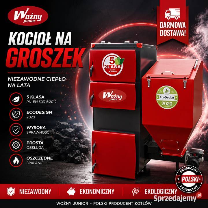 Kocioł piec c.o. 20kW do 180m2 groszek 5 klasa dostawa 0zł gratis pompa