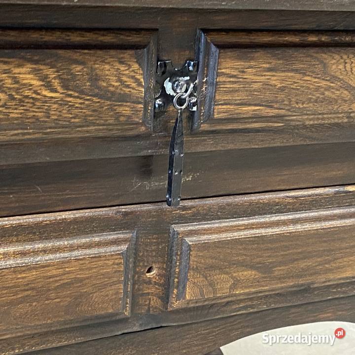 Stylowa debowa szafka komoda 2 szuflady Budno