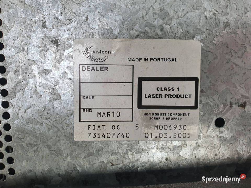 RADIO FIAT STILO 735407740 Pozostałe kujawsko-pomorskie Lipno