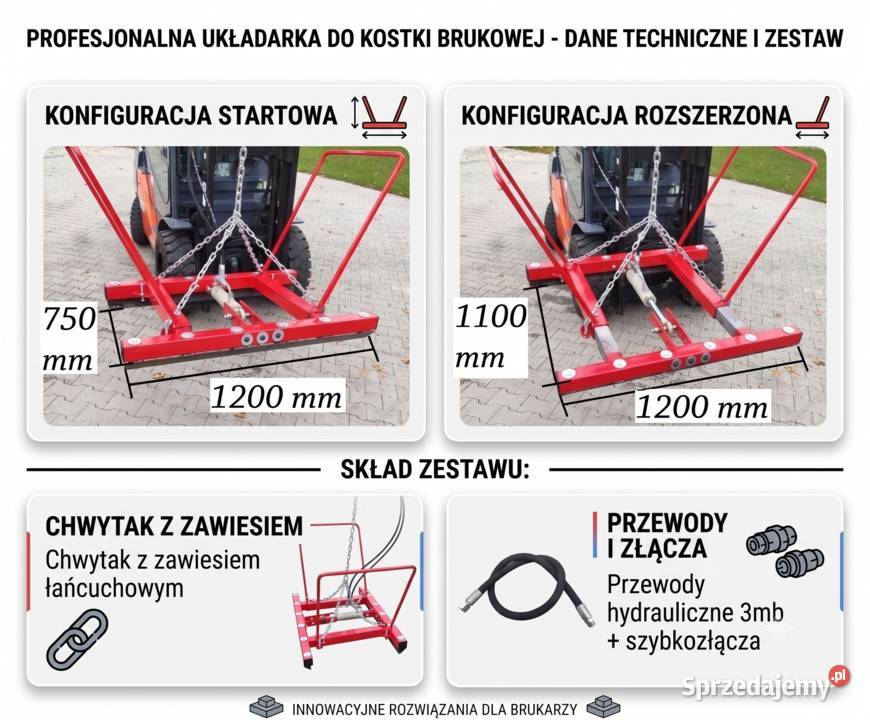 Chwytak układarka do kostki brukowej do koparki Słupsk