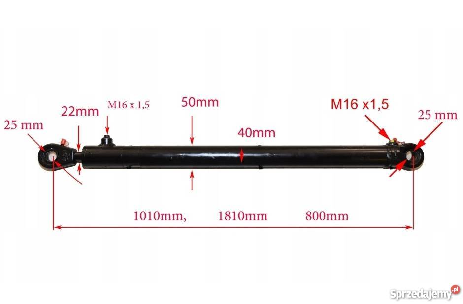 Siłownik Hydrauliczny 40x22 Skok 800 Mocowania Solec Kujawski