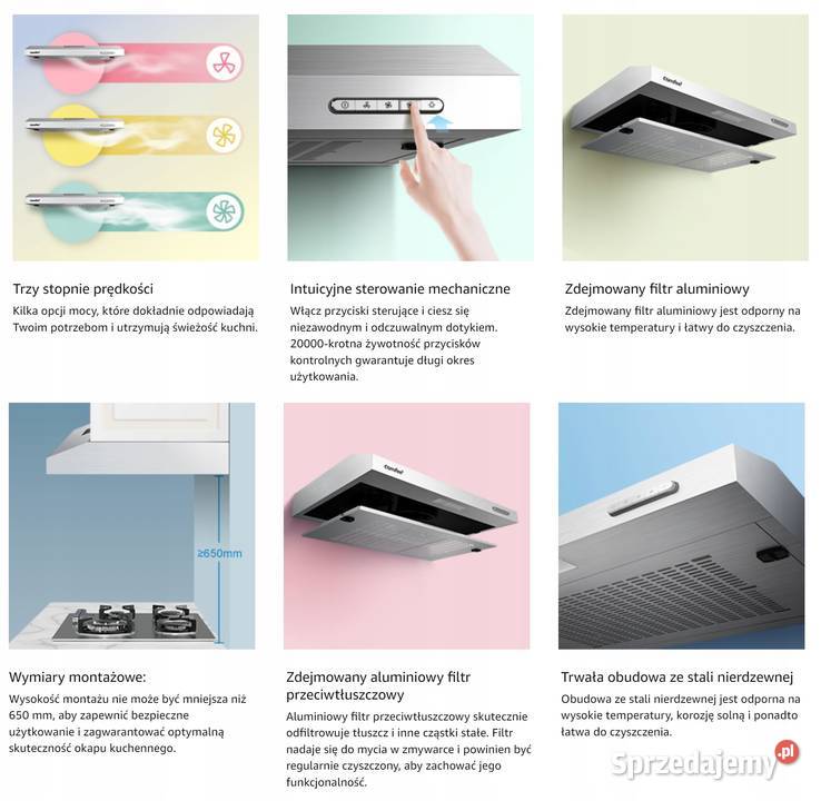 Okap podszafkowy Comfee CHU 36F17BS Myszyniec