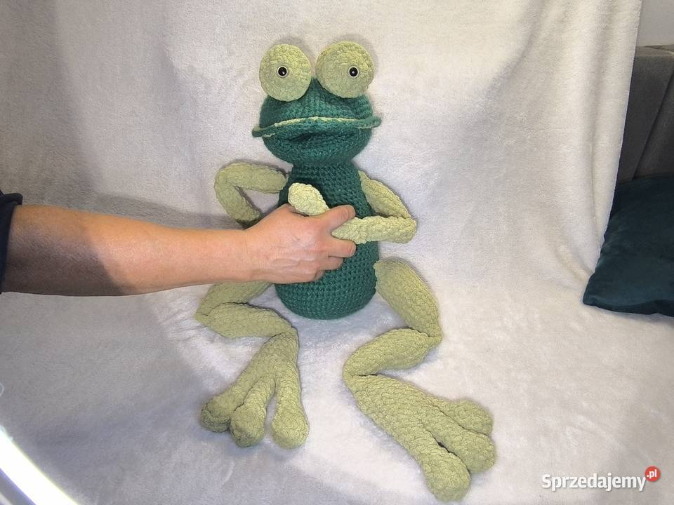 Duża żaba handmade 76 miękka przytulanka unikat Parzniew sprzedam
