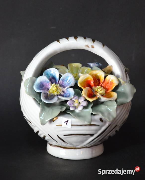 Roceram porcelana koszyk kwiatów nowe ok 15x14 Środa Wielkopolska