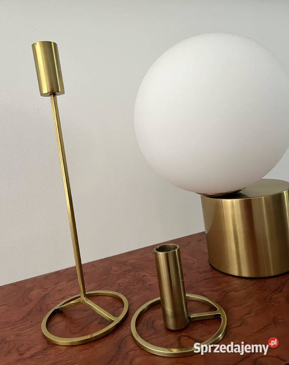 Świeczniki złote HM home zestaw świeczników Warszawa