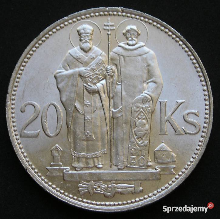 SŁOWACJA 20 KORON 1941 CYRYL I METODY SREBRO Łódź