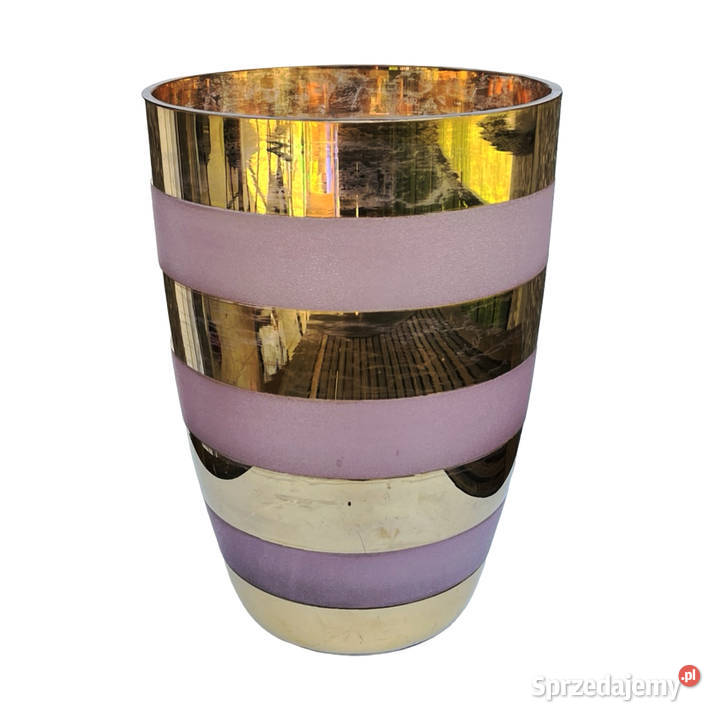 Duży wazon złocony Bohemia Czechosłowacja lata mazowieckie Warszawa