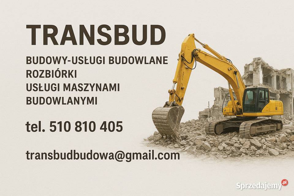 Transbud budowy rozbiórkiusługi maszynami Rozbiórki i wyburzenia Zgierz