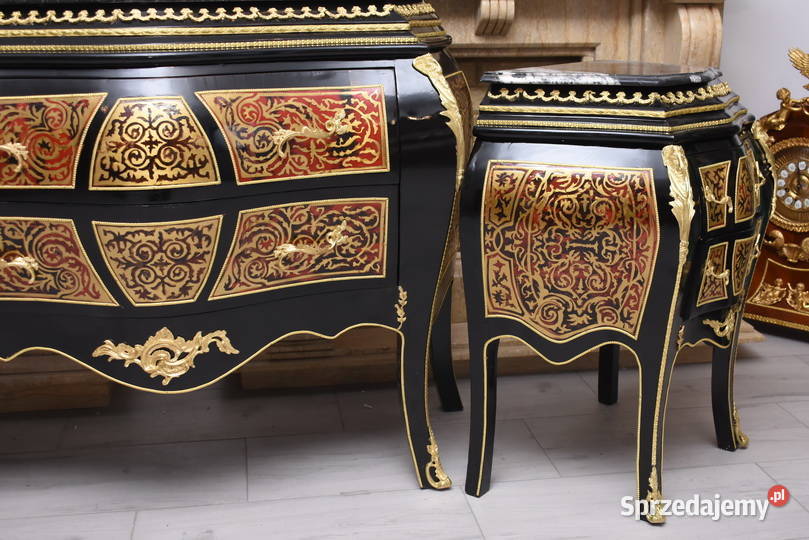 Komplet Boulle komoda 2 Szafki Marmur Kraków