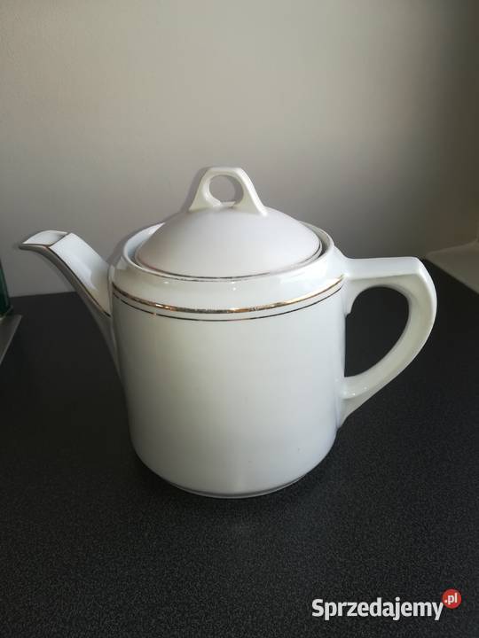 biały b duży dzbanek porcelan artdeco