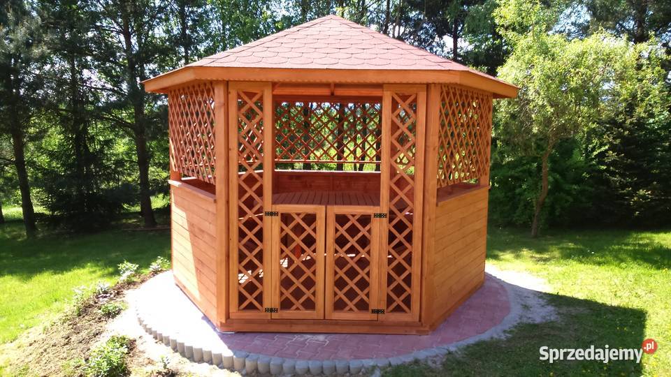 Altany ogrodowe sześciokątne drewniane Wrocław