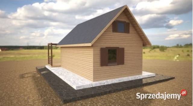 Domek drewniany całoroczny letniskowy 6m x 5m podkarpackie Korczyna