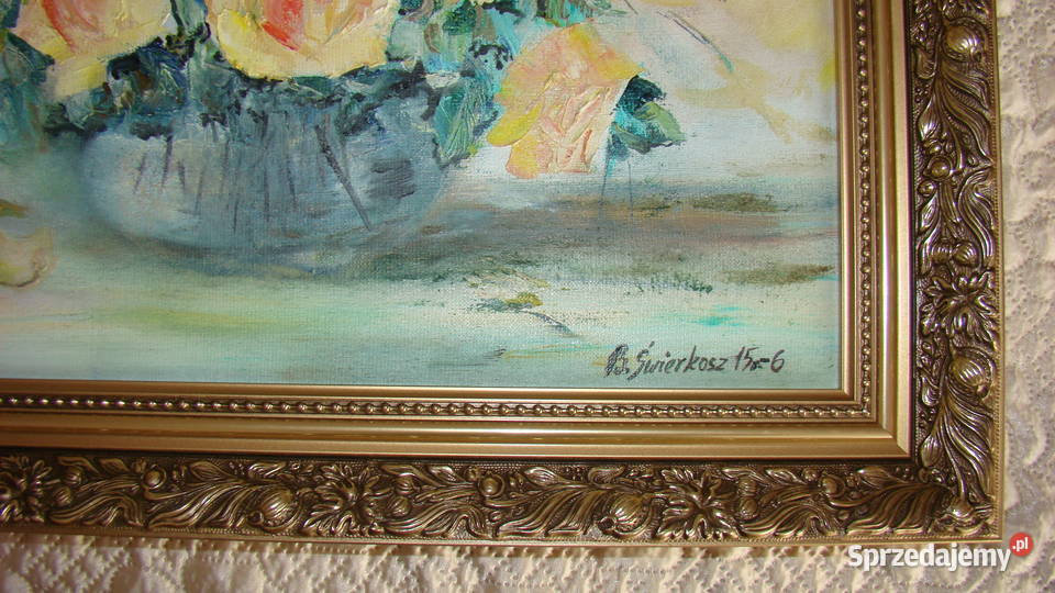 obraz olejny ŻÓŁTE RÓŻE Malarstwo